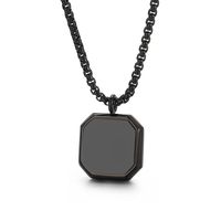 Stainless Steel Titanium Steel 18K Gold Plated Punk Epoxy Square Pendant Necklace Long Necklace sku image 3