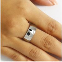 Punk Cool Style Emoji Face Titanium Steel Wide Band Rings In Bulk main image 3