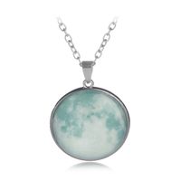 Simple Style Round Alloy Luminous Plating Inlay Gem Women's Pendant Necklace main image 3