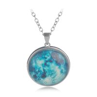 Simple Style Round Alloy Luminous Plating Inlay Gem Women's Pendant Necklace sku image 15