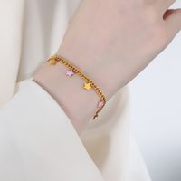 Elegant Streetwear Geometric Star Moon Titanium Steel Enamel Plating 18k Gold Plated Bracelets Necklace sku image 6