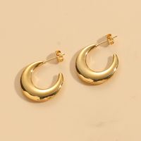 1 Pair Simple Style Classic Style C Shape Plating 304 Stainless Steel Copper Ear Studs sku image 4