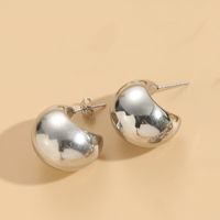 1 Pair Simple Style Classic Style C Shape Plating 304 Stainless Steel Copper Ear Studs sku image 7