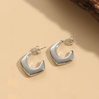 1 Pair Simple Style Classic Style C Shape Plating 304 Stainless Steel Copper Ear Studs sku image 1