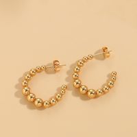 1 Pair Simple Style Classic Style C Shape Plating 304 Stainless Steel Copper Ear Studs sku image 5