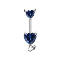 Elegant Vintage Style Classic Style Heart Shape Stainless Steel Titanium Steel Beaded Plating Inlay Rhinestones Zircon White Gold Plated Gold Plated Belly Ring sku image 5