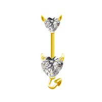 Elegant Vintage Style Classic Style Heart Shape Stainless Steel Titanium Steel Beaded Plating Inlay Rhinestones Zircon White Gold Plated Gold Plated Belly Ring main image 4