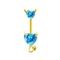 Elegant Vintage Style Classic Style Heart Shape Stainless Steel Titanium Steel Beaded Plating Inlay Rhinestones Zircon White Gold Plated Gold Plated Belly Ring sku image 11