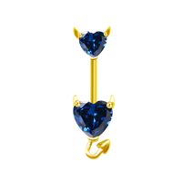 Elegant Vintage Style Classic Style Heart Shape Stainless Steel Titanium Steel Beaded Plating Inlay Rhinestones Zircon White Gold Plated Gold Plated Belly Ring sku image 10