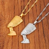 Wholesale Jewelry Vintage Style Portrait Solid Color Alloy Iron Plating Pendant Necklace main image 10