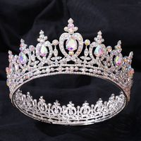 Fashion Crown Alloy Inlay Crystal Rhinestones Crown 1 Piece sku image 4