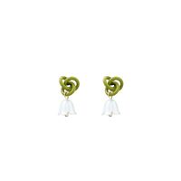 1 Pair Japanese Style Square Water Droplets Flower Inlay Imitation Pearl Alloy Rhinestones Earrings main image 5