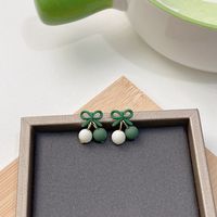 1 Pair Japanese Style Square Water Droplets Flower Inlay Imitation Pearl Alloy Rhinestones Earrings sku image 5