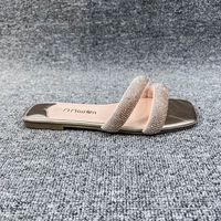 Women's Casual Color Block Square Toe Slides Slippers sku image 2