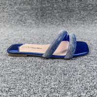 Women's Casual Color Block Square Toe Slides Slippers sku image 15