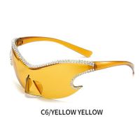 Original Design Solid Color Pc Special-shaped Mirror Diamond Frameless Men's Sunglasses sku image 6