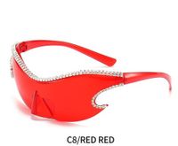 Original Design Solid Color Pc Special-shaped Mirror Diamond Frameless Men's Sunglasses sku image 8