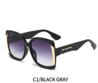 Elegant Basic Lady Color Block Pc Square Full Frame Women's Sunglasses sku image 1