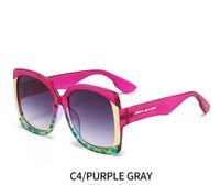 Elegant Basic Lady Color Block Pc Square Full Frame Women's Sunglasses sku image 4