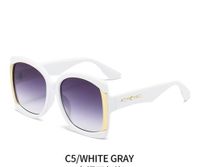 Elegant Basic Lady Color Block Pc Square Full Frame Women's Sunglasses sku image 5