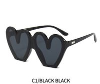 Hip-hop Heart Shape Pc Special-shaped Mirror Full Frame Women's Sunglasses sku image 1