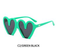 Hip-hop Heart Shape Pc Special-shaped Mirror Full Frame Women's Sunglasses sku image 2
