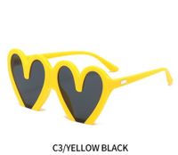 Hip-hop Heart Shape Pc Special-shaped Mirror Full Frame Women's Sunglasses sku image 3