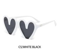 Hip-hop Heart Shape Pc Special-shaped Mirror Full Frame Women's Sunglasses sku image 5