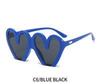 Hip-hop Heart Shape Pc Special-shaped Mirror Full Frame Women's Sunglasses sku image 6