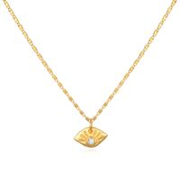 Glass Copper Simple Style Commute Plating Inlay Cross Eye Mushroom Zircon Pendant Necklace main image 7