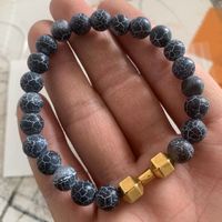 Retro Marble Alloy Turquoise Volcanic Rock Bracelets sku image 17