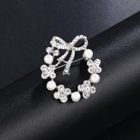 Elegant Leaf Flower Butterfly Alloy Plating Inlay Rhinestones Pearl Women's Brooches sku image 9