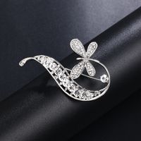 Elegant Leaf Flower Butterfly Alloy Plating Inlay Rhinestones Pearl Women's Brooches sku image 28