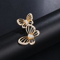 Elegant Leaf Flower Butterfly Alloy Plating Inlay Rhinestones Pearl Women's Brooches sku image 24