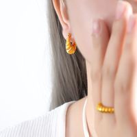 Simple Style Solid Color Twist Plating Titanium Steel 18k Gold Plated Earrings main image 6