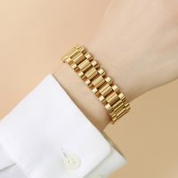 304 Stainless Steel 18K Gold Plated IG Style Plating Inlay Solid Color Zircon Bracelets sku image 5