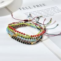 Bohemian Solid Color Natural Stone Drawstring Bracelets main image 5