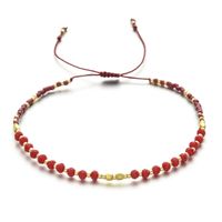 Bohemian Solid Color Natural Stone Drawstring Bracelets sku image 5