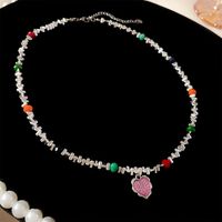 Casual Heart Shape Alloy Beaded Plating Inlay Resin Women's Layered Necklaces main image 2