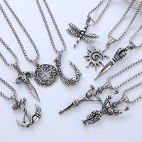 Cool Style Human Anchor Dragonfly 304 Stainless Steel No Inlaid Men'S Pendant Necklace Long Necklace main image 1