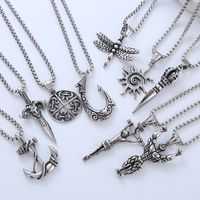 Cool Style Human Anchor Dragonfly 304 Stainless Steel No Inlaid Men'S Pendant Necklace Long Necklace main image 6