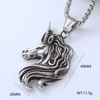 Simple Style Cool Style Snake Horse Dragon 304 Stainless Steel No Inlaid Men'S Pendant Necklace sku image 2