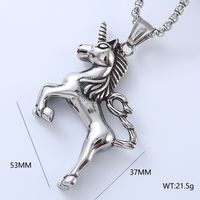 Simple Style Cool Style Snake Horse Dragon 304 Stainless Steel No Inlaid Men'S Pendant Necklace sku image 3