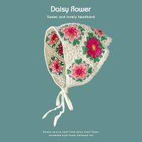 Classic Style Flower Knit Crochet Lace Scarf sku image 15