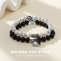 Casual Heart Shape Glass Stone Plating Couple Bracelets main image 6