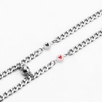 Simple Style Streetwear Heart Shape Alloy Couple Bracelets main image 5