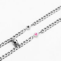 Simple Style Streetwear Heart Shape Alloy Couple Bracelets sku image 2