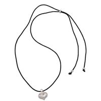 Retro Classic Style Heart Shape Rope Copper Women's Pendant Necklace sku image 1