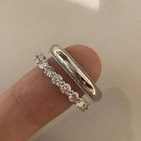 Ig Style Simple Style Round Sterling Silver Inlay Zircon Rings main image 5