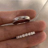 Ig Style Simple Style Round Sterling Silver Inlay Zircon Rings main image 4